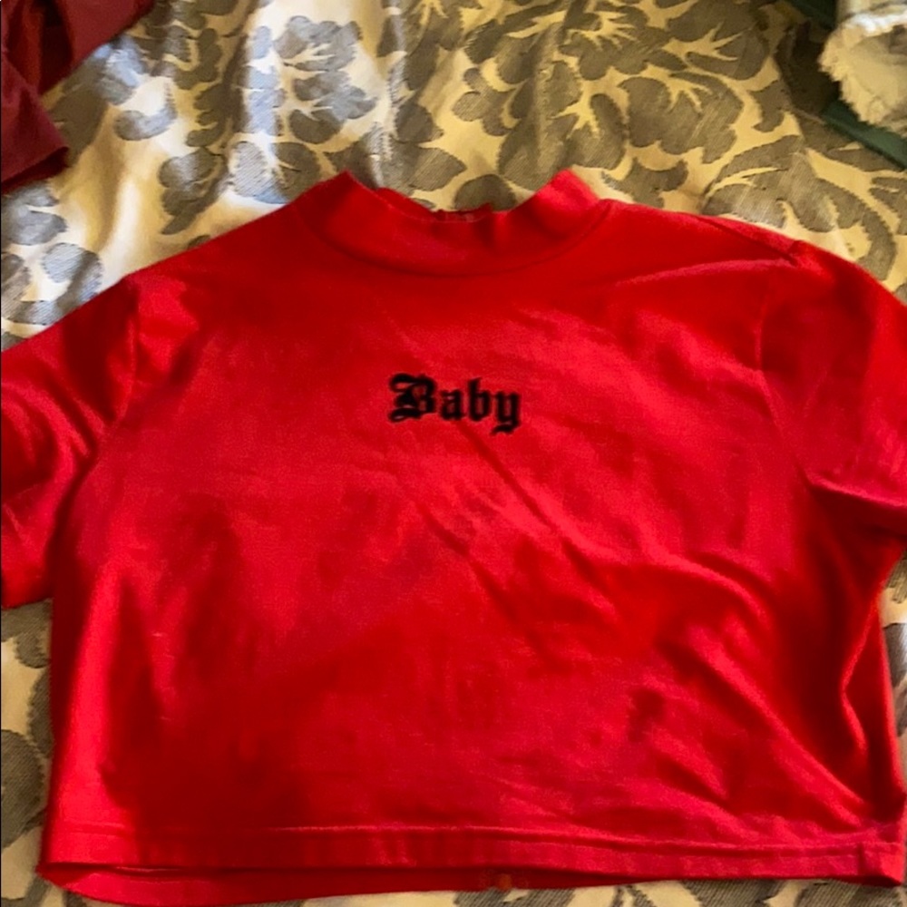 Red “baby” crop top